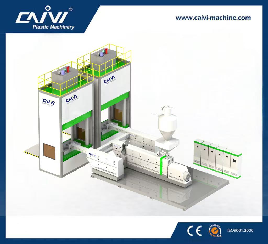 一出二廢舊塑料擠出模壓成套裝置